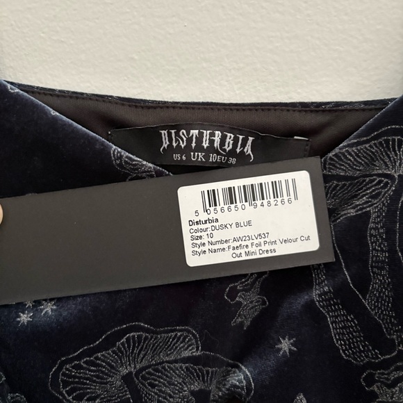 Faefire Foil Print Velour Cut Out Mini Dress Sz 6 – Luxe Texture, Party Dress - Picture 6 of 6